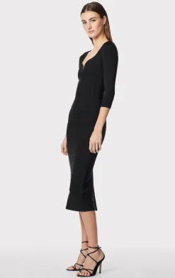 Dresses-Hervé Léger ICON SWEETHEART MIDI DRESS BLACK
