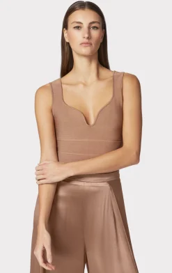 Separates|Tops-Hervé Léger ICON SWEETHEART TOP TOFFEE