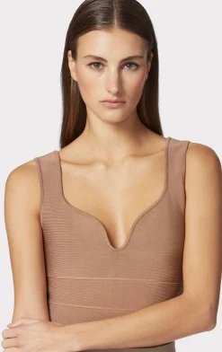 Separates|Tops-Hervé Léger ICON SWEETHEART TOP TOFFEE
