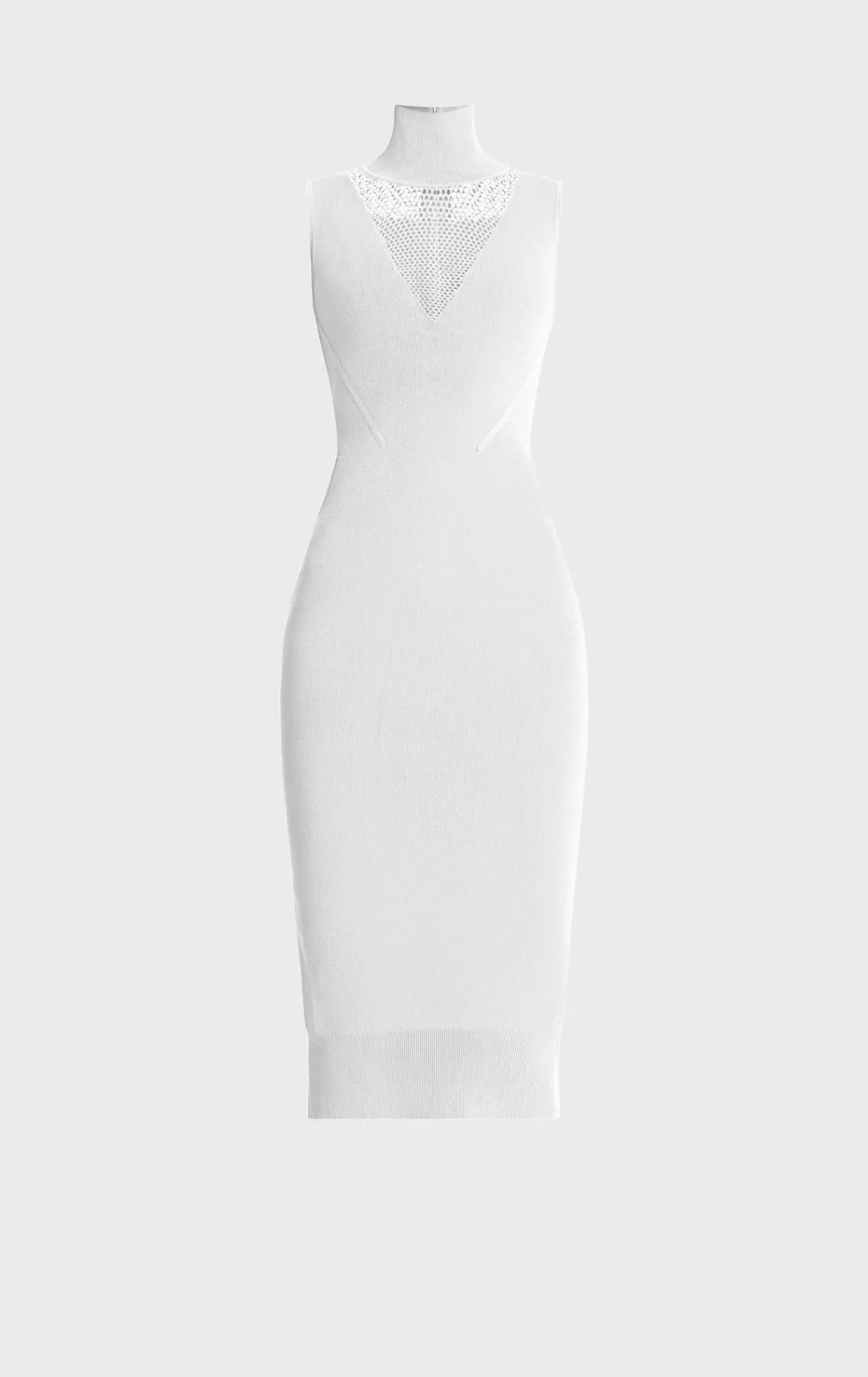 Dresses-Hervé Léger MIXED POINTELLE MIDI DRESS ALABASTER