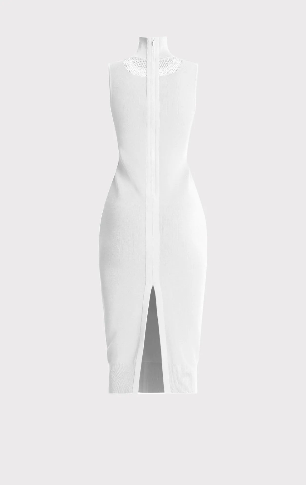 Dresses-Hervé Léger MIXED POINTELLE MIDI DRESS ALABASTER