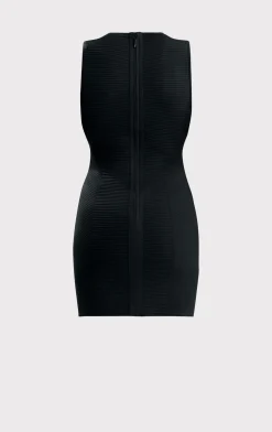 Dresses-Hervé Léger OTTOMAN MINI DRESS BLACK