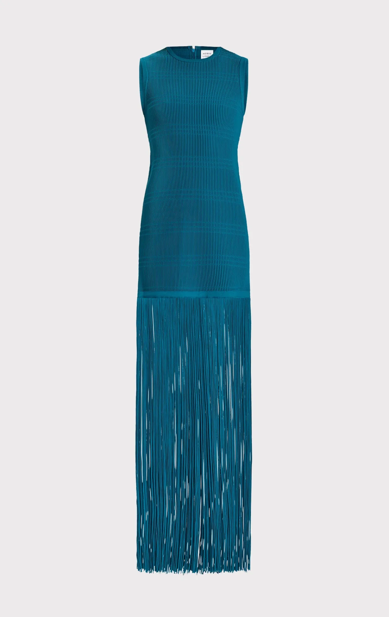 Dresses|Gowns-Hervé Léger OTTOMAN SHADOW STRIPE FRINGE GOWN TIDAL WAVE