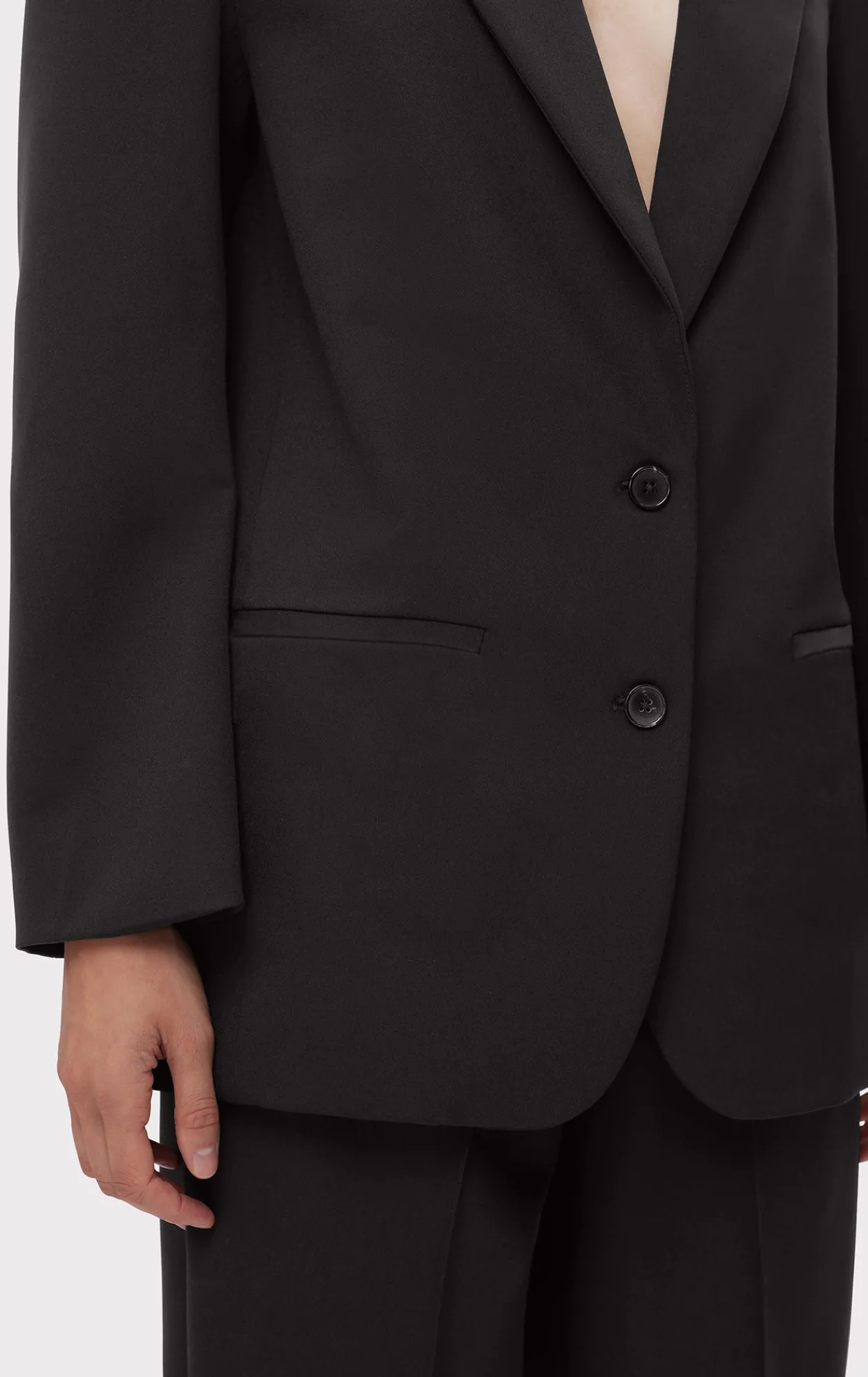 Separates|Jackets-Hervé Léger OVERSIZED BLAZER BLACK