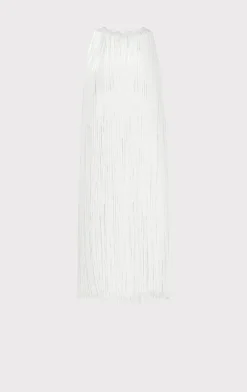 Dresses-Hervé Léger RACER FRINGE MINI DRESS ALABASTER