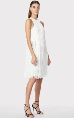 Dresses-Hervé Léger RACER FRINGE MINI DRESS ALABASTER