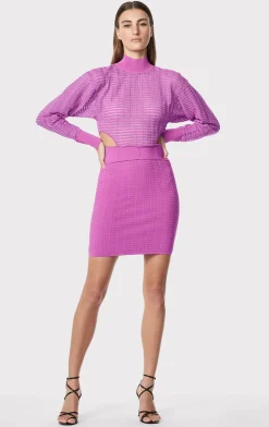 Dresses-Hervé Léger SHADOW STRIPE MINI DRESS AZALEA
