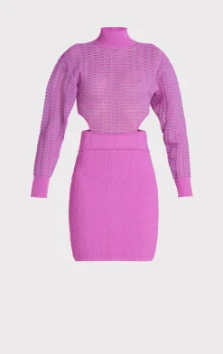 Dresses-Hervé Léger SHADOW STRIPE MINI DRESS AZALEA