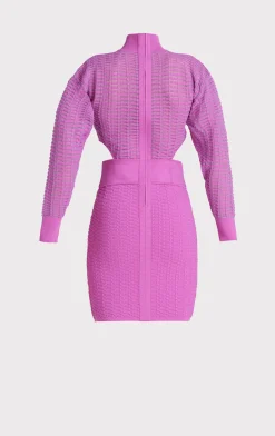 Dresses-Hervé Léger SHADOW STRIPE MINI DRESS AZALEA