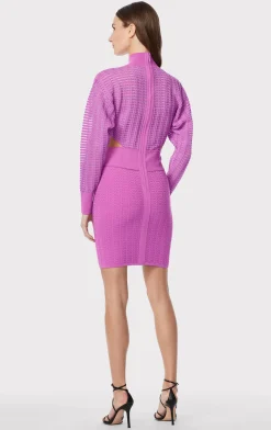 Dresses-Hervé Léger SHADOW STRIPE MINI DRESS AZALEA