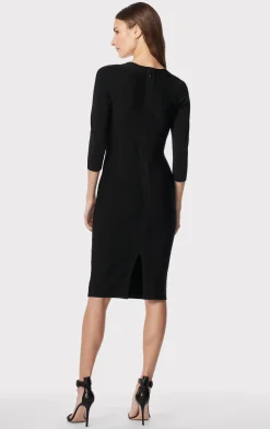 Dresses-Hervé Léger SQUARE NECK ICON DRESS BLACK