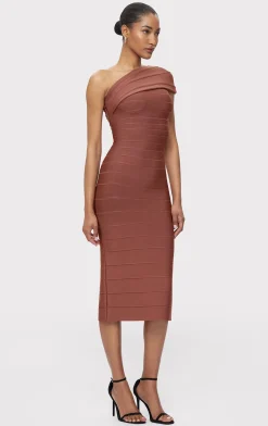 Dresses-Hervé Léger THE ABIGAIL DRESS NUTMEG