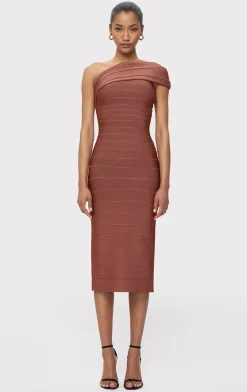 Dresses-Hervé Léger THE ABIGAIL DRESS NUTMEG