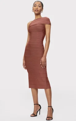 Dresses-Hervé Léger THE ABIGAIL DRESS NUTMEG