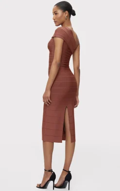 Dresses-Hervé Léger THE ABIGAIL DRESS NUTMEG