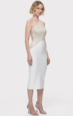 Dresses|Gowns-Hervé Léger THE ADDISON DRESS CHALK ALABASTER