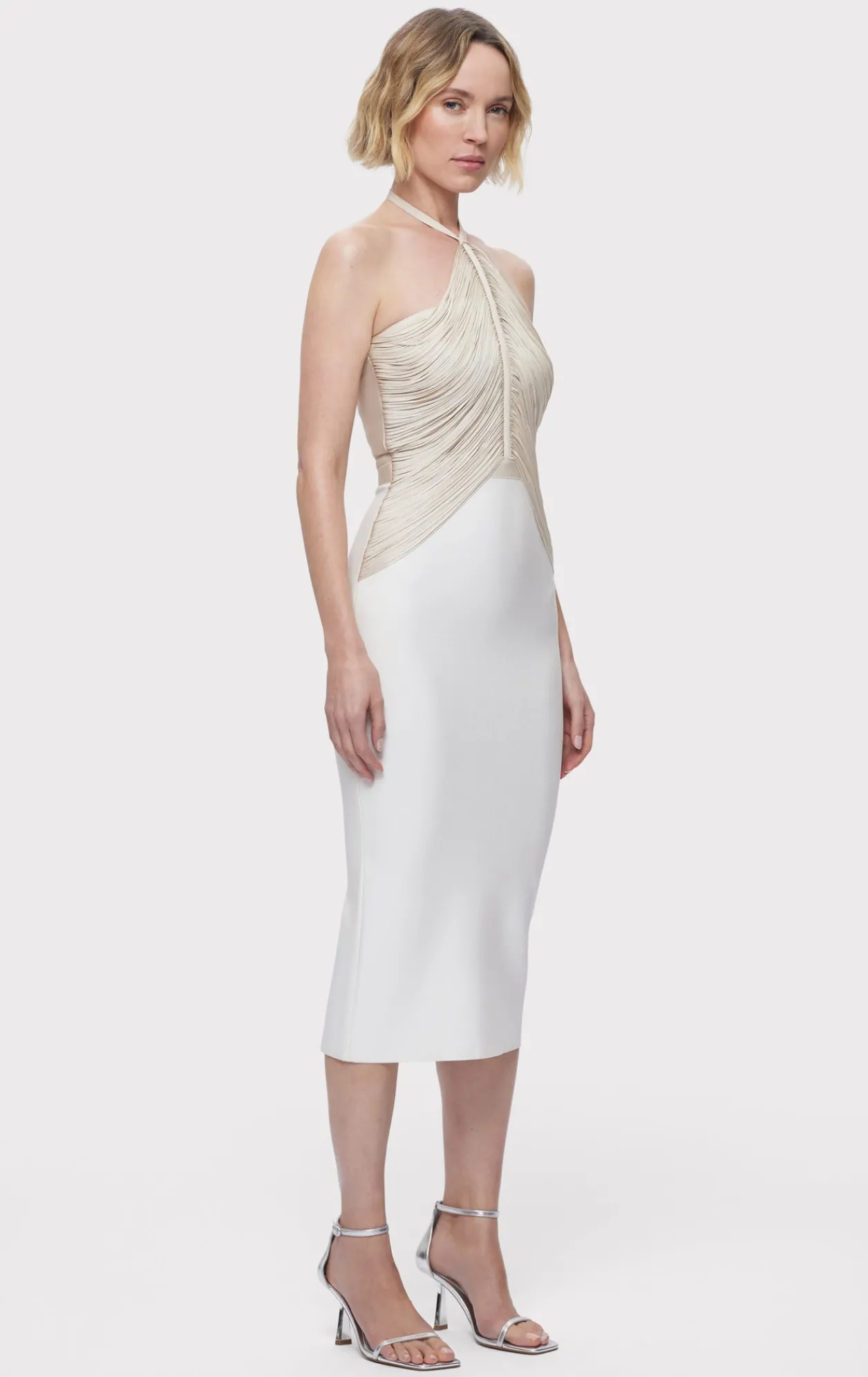 Dresses|Gowns-Hervé Léger THE ADDISON DRESS CHALK ALABASTER
