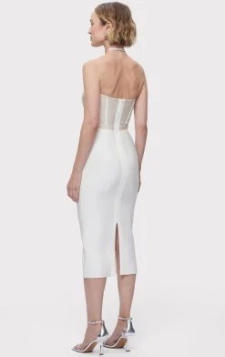 Dresses|Gowns-Hervé Léger THE ADDISON DRESS CHALK ALABASTER