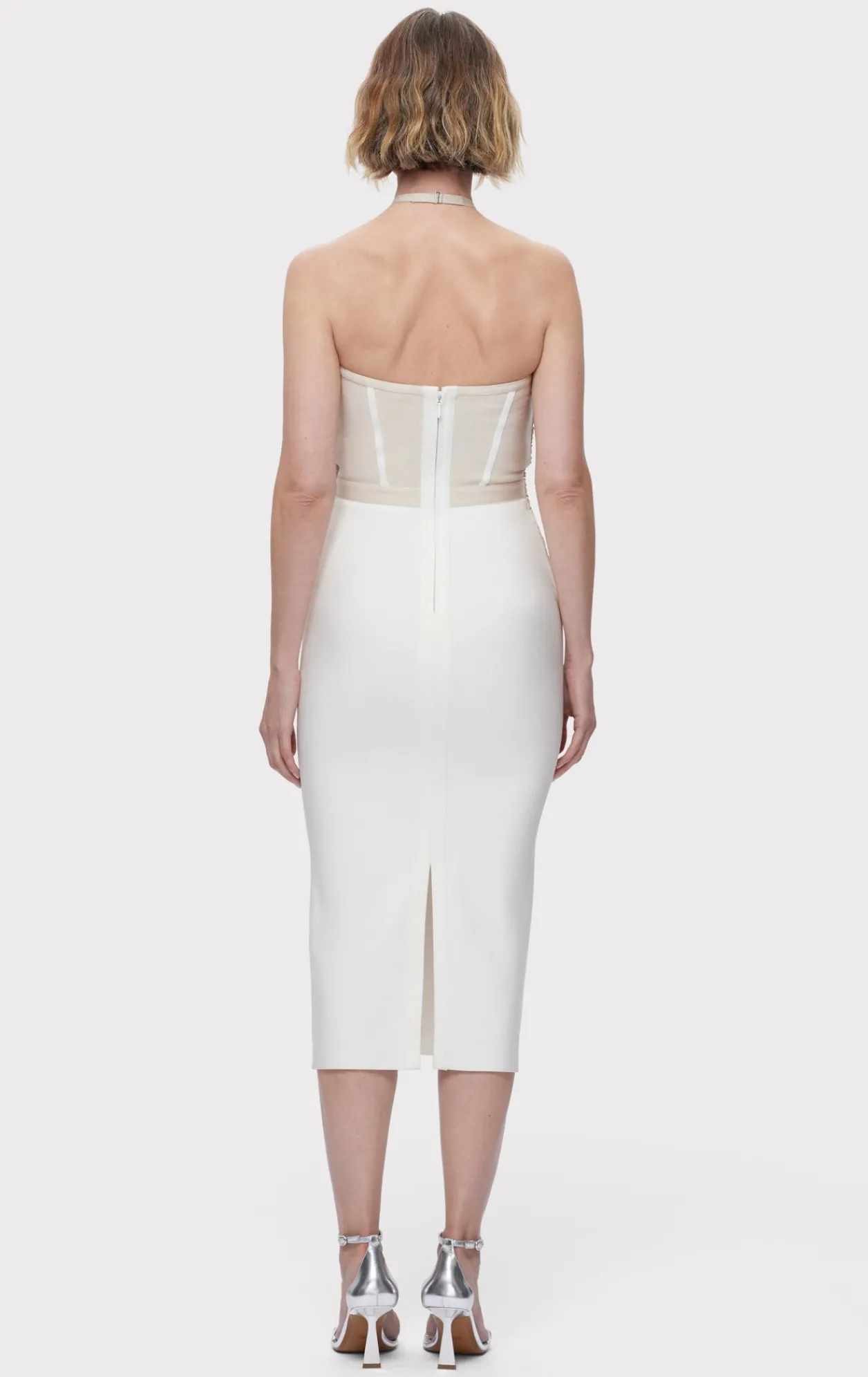 Dresses|Gowns-Hervé Léger THE ADDISON DRESS CHALK ALABASTER