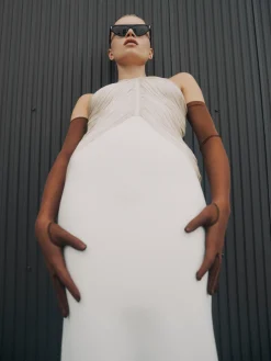 Dresses|Gowns-Hervé Léger THE ADDISON DRESS CHALK ALABASTER