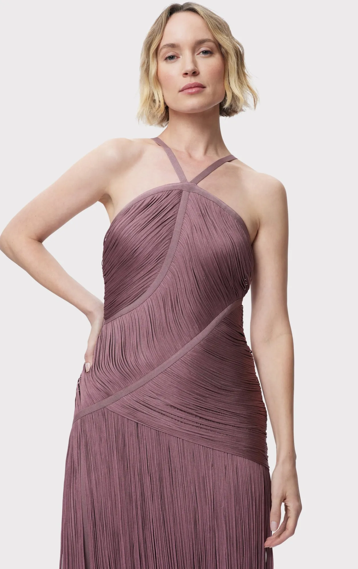 Dresses|Gowns-Hervé Léger THE AMELIA GOWN MAUVE