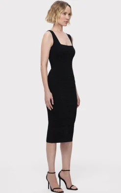 Dresses-Hervé Léger THE AUBREY DRESS METALLIC BLACK