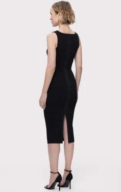 Dresses-Hervé Léger THE AUBREY DRESS METALLIC BLACK