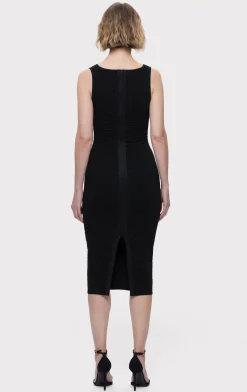 Dresses-Hervé Léger THE AUBREY DRESS METALLIC BLACK