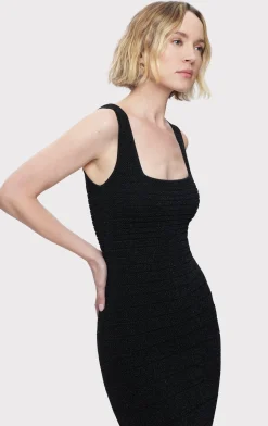 Dresses-Hervé Léger THE AUBREY DRESS METALLIC BLACK
