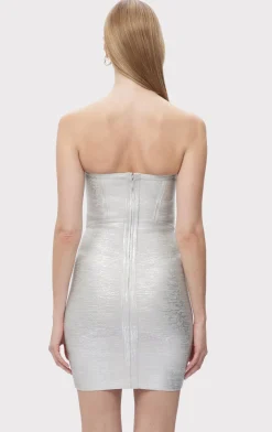 Dresses-Hervé Léger THE AVERY DRESS SILVER FOIL