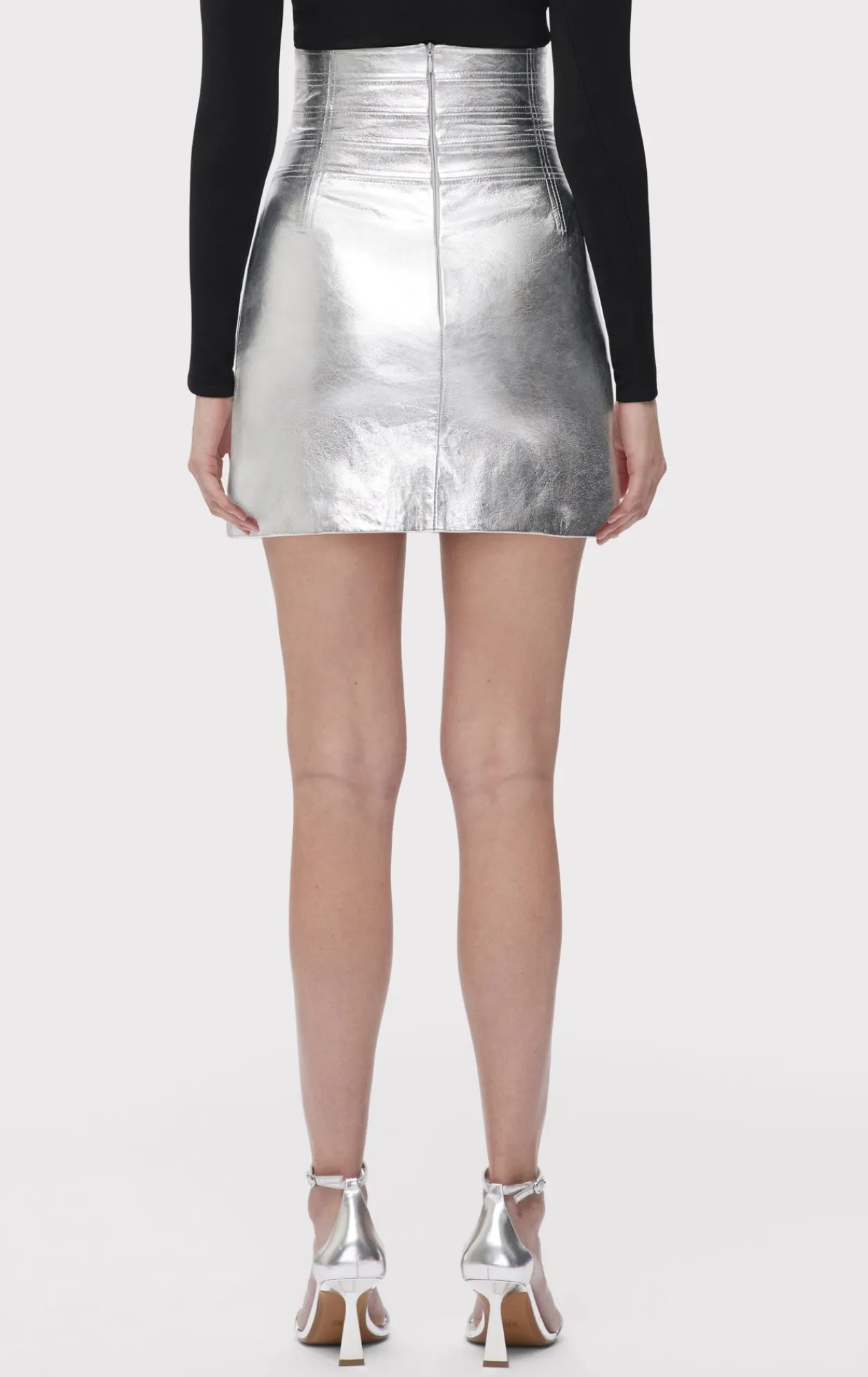 Separates|Bottoms-Hervé Léger THE CLARA SKIRT SILVER FOIL