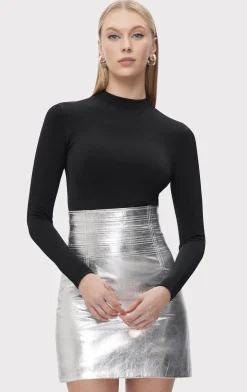 Separates|Bottoms-Hervé Léger THE CLARA SKIRT SILVER FOIL