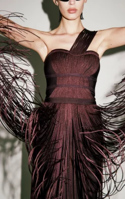 Dresses|Gowns-Hervé Léger THE DANIELLA GOWN MALBEC