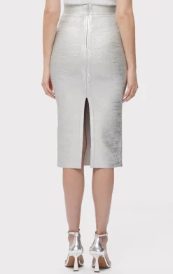 Separates|Bottoms-Hervé Léger THE ELENA SKIRT SILVER FOIL