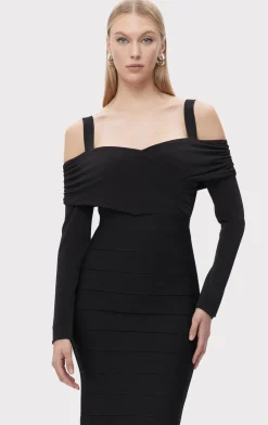 Separates|Tops-Hervé Léger THE ELLEN TOP BLACK