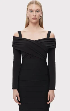 Separates|Tops-Hervé Léger THE ELLEN TOP BLACK