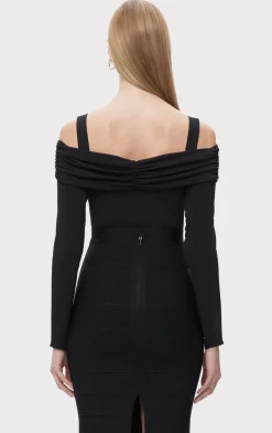Separates|Tops-Hervé Léger THE ELLEN TOP BLACK