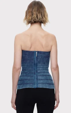 Separates|Tops-Hervé Léger THE ELLIE TOP INDIGO MULTI