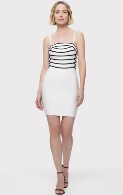 Dresses-Hervé Léger THE EMILY DRESS ALABASTER BLACK