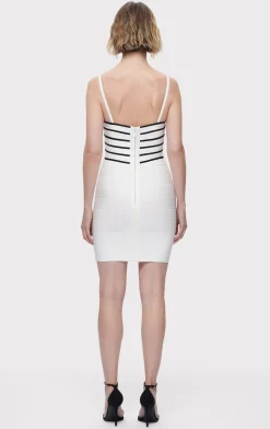 Dresses-Hervé Léger THE EMILY DRESS ALABASTER BLACK
