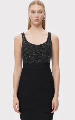 Separates|Tops-Hervé Léger THE FIONA TOP BLACK