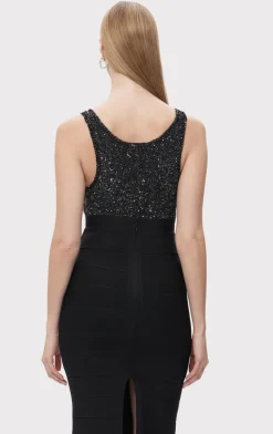 Separates|Tops-Hervé Léger THE FIONA TOP BLACK