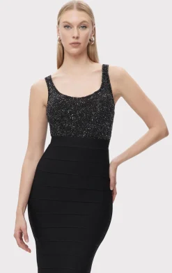 Separates|Tops-Hervé Léger THE FIONA TOP BLACK