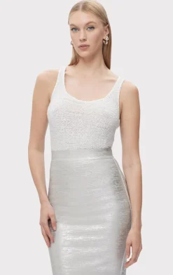 Separates|Tops-Hervé Léger THE FIONA TOP ALABASTER