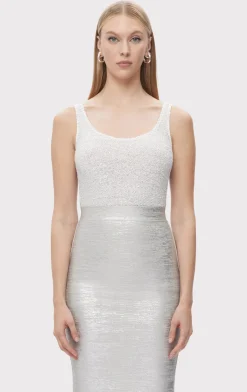 Separates|Tops-Hervé Léger THE FIONA TOP ALABASTER