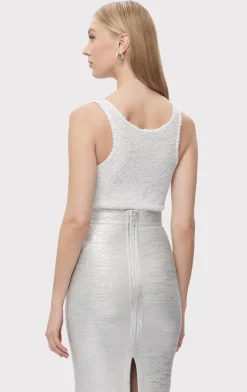 Separates|Tops-Hervé Léger THE FIONA TOP ALABASTER
