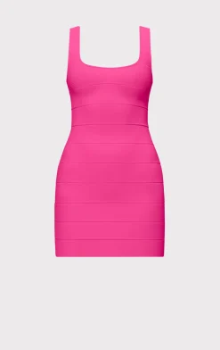 Dresses-Hervé Léger THE GABRIELLA DRESS HOT PINK