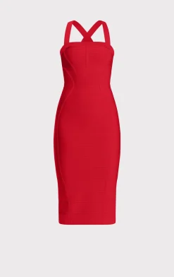 Dresses-Hervé Léger THE HARPER DRESS CHILI