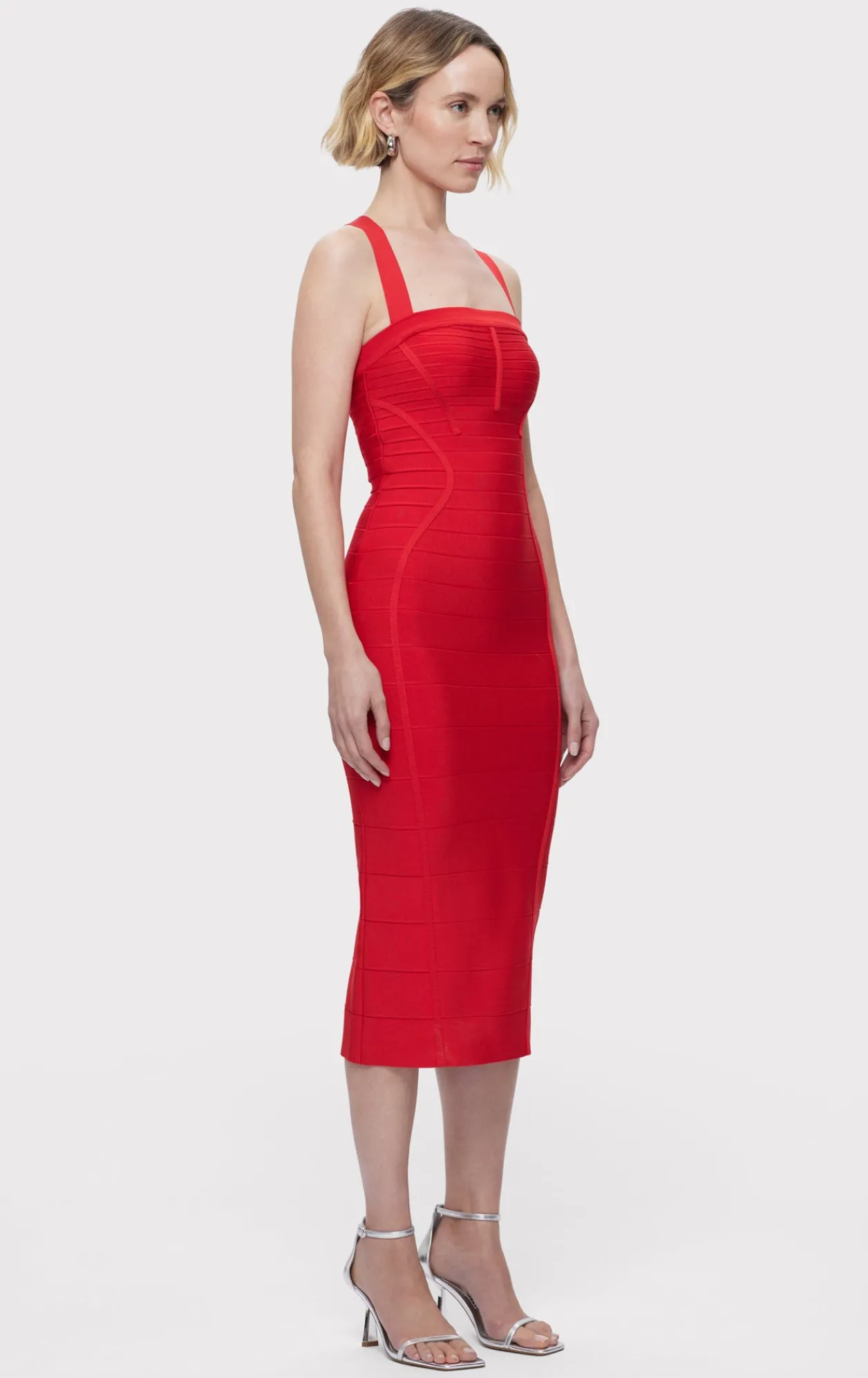 Dresses-Hervé Léger THE HARPER DRESS CHILI