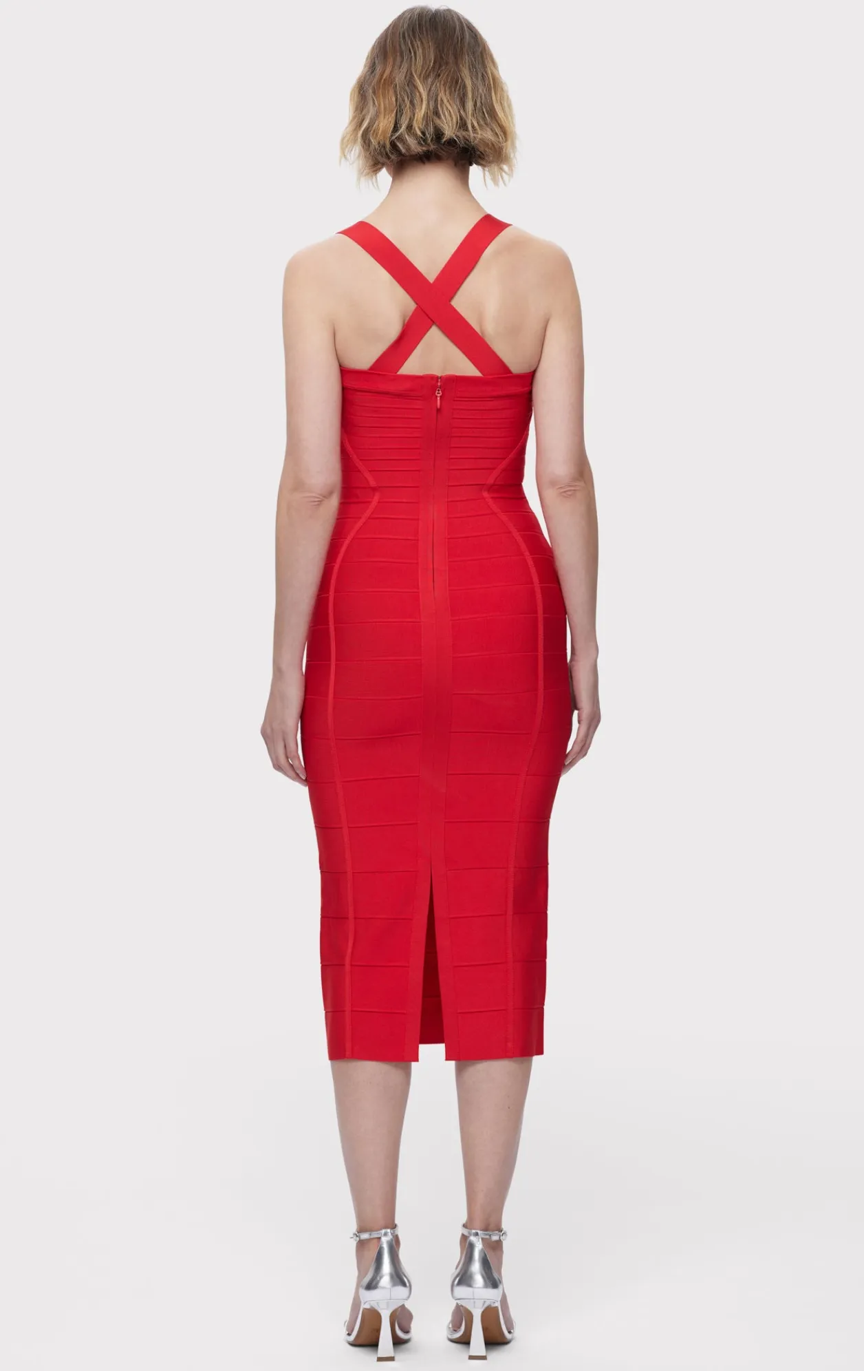 Dresses-Hervé Léger THE HARPER DRESS CHILI